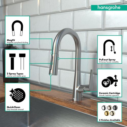 Main product image of Talis S Prep Kitchen Faucet, 2-Spray Pull-Down, 1.75 GPM (Stainless Steel Optic), 72815801