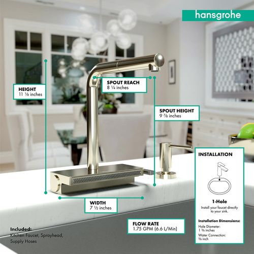 Main product image of Aquno Select Kitchen Faucet, 2-Spray Pull-Out with sBox, 1.75 GPM (Polished Nickel), 73830831