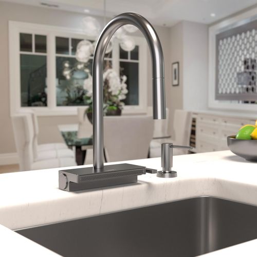 Main product image of Aquno Select High Arc Kitchen Faucet, 3-Spray Pull-Down with sBox, 1.75 GPM (Brushed Black Chrome), 73831341