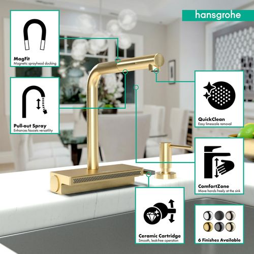 Main product image of Aquno Select Kitchen Faucet, 2-Spray Pull-Out, 1.75 GPM (Brushed Gold Optic), 73836251