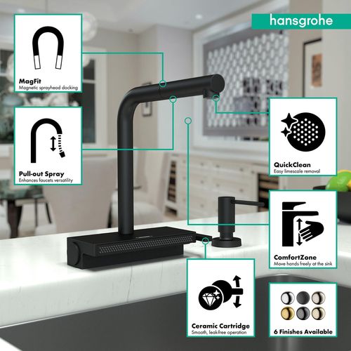 Main product image of Aquno Select Kitchen Faucet, 2-Spray Pull-Out, 1.75 GPM (Matte Black), 73836671