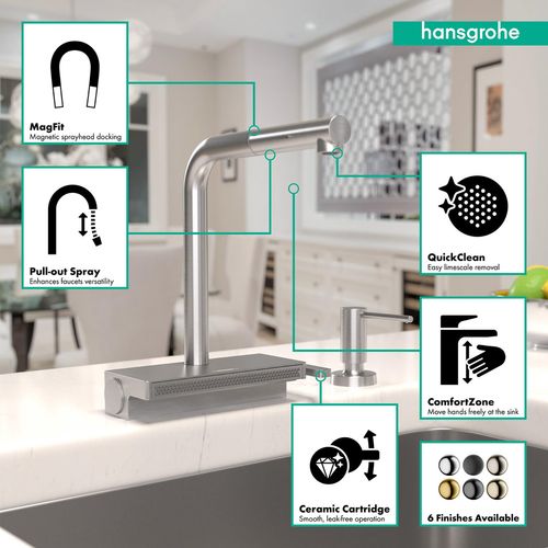 Main product image of Aquno Select Kitchen Faucet, 2-Spray Pull-Out, 1.75 GPM (Stainless Steel Optic), 73836801