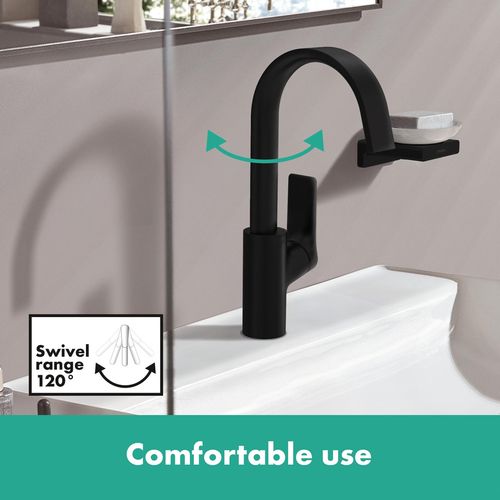 Main product image of Vivenis Single-hole Bathroom Faucet 210 with Swivel Spout and Pop-Up Drain, 1.2 GPM (Matte Black), 75030671