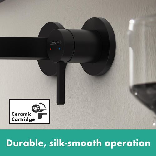 Main product image of Finoris Wall-Mounted Single-Handle Bathroom Faucet Trim, 1.2 GPM (Matte Black), 76050671