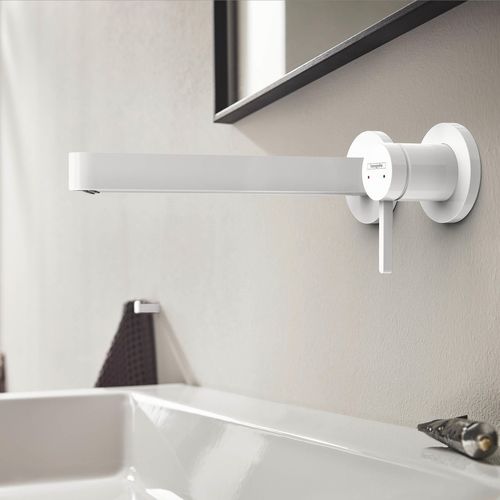 Main product image of Finoris Wall-Mounted Single-Handle Bathroom Faucet Trim, 1.2 GPM (Matte White), 76050701