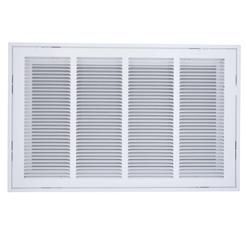 Main product image of 20" x 12" (Wall Opening Size) Bright White Sidewall/Ceiling Return Air Filter Grille, 1/3" Fin Spacing (659 Series)
