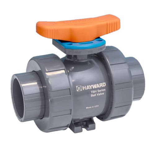 Main product image of 1/2" CPVC TBH Series True Union Ball Valve w/ Socket and Threaded Ends, UHMWHDPE Seats, FPM O-Ring, Actuation Ready (Gray)