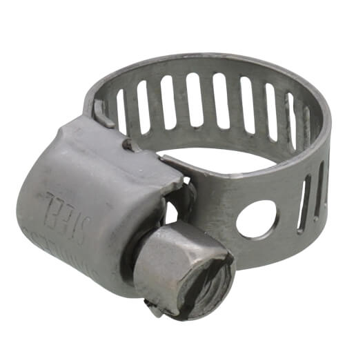 1/4" - 5/8" #4 Stainless Steel Worm Gear Hose Clamp w/ Carbon Screw