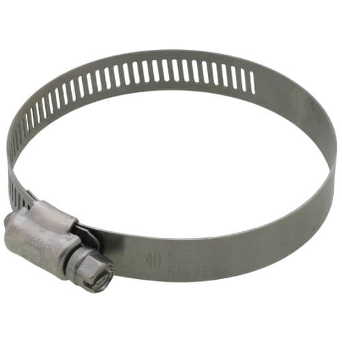 Main product image of 2" - 3" #40 Stainless Steel Worm Gear Hose Clamp w/ Carbon Screw