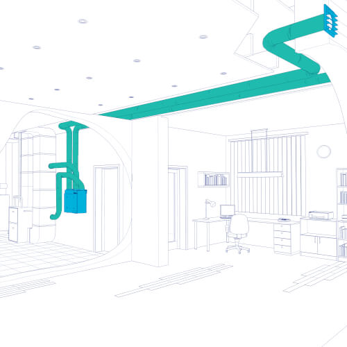 Main product image of HERO 150H Heat Recovery Ventilator w/ WinterGuard Recirculation Defrost, 6" Top Ports, 160 CFM
