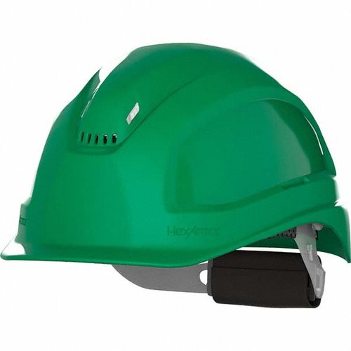 Main product image of Ceros XP250 Short Brim Vented Hard Hat, 6PT Ratcheting Suspension, Type 1 Class C, Green, 16-11004