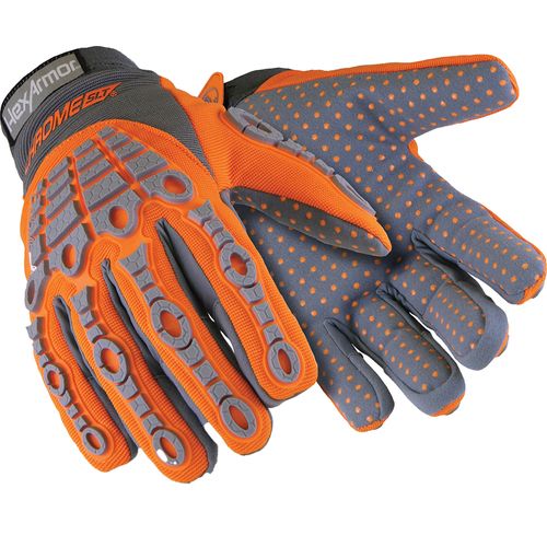 Main product image of Chrome SLT 4070 Cut & Puncture Resistant Gloves, Synthetic Leather Palm w/ PVC Dots, Orange/Gray, Medium, 4070-M (8)