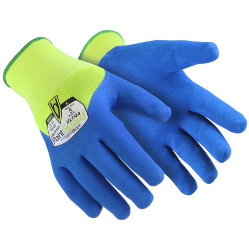 Main product image of PointSleeves Ultra 9032 Cut & Puncture Resistant Gloves, SuperFabric & Sandy Nitrile 3/4-Dip Palm Coating, Yellow/Blue, Medium, 9032-M (8)