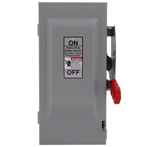 Main product image of 30A Low Voltage Circuit Protection Fused Heavy Duty Safety Switch, 2-Pole/2-Fuse, NEMA 1 Enclosure (240VAC)