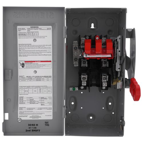 Main product image of 30A Low Voltage Circuit Protection Fused Heavy Duty Safety Switch, 2-Pole/2-Fuse, NEMA 1 Enclosure (240VAC)