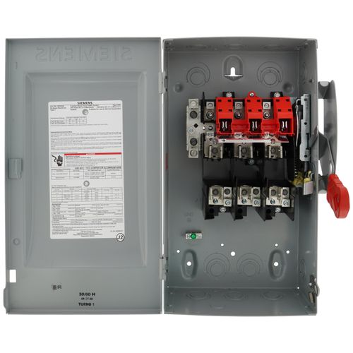 Main product image of 60A Low Voltage Circuit Protection Fused Heavy Duty Safety Switch, 3-Pole/3-Fuse, NEMA 1 Enclosure (240VAC)
