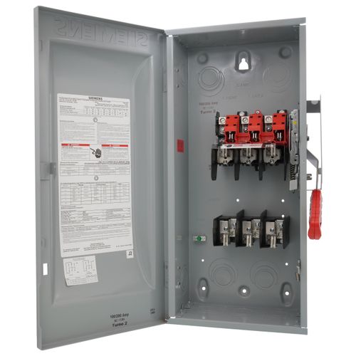 Main product image of 100A Low Voltage Circuit Protection Fused Heavy Duty Safety Switch, 3-Pole/3-Fuse, NEMA 1 Enclosure (600VAC)
