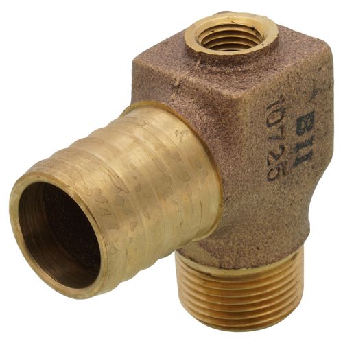 Main product image of 3/4" MPT x 1" Insert - 1/4" Tapped Male Hydrant Elbow (Lead Free)