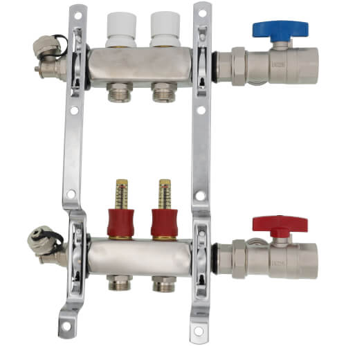 2-Loop Stainless Steel Radiant Heat Manifold