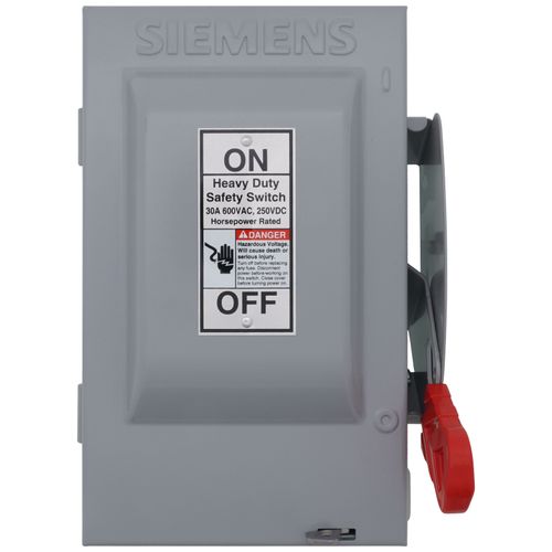 Main product image of 30A Low Voltage Circuit Protection Non-Fused Heavy Duty Safety Switch, 3-Pole/3W, NEMA 1 Enclosure (600V)