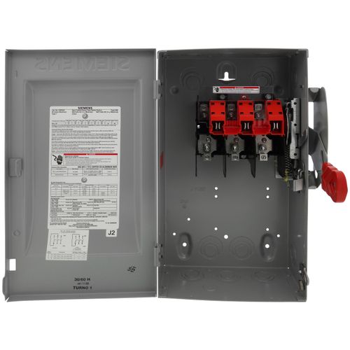 Main product image of 60A Low Voltage Circuit Protection Non-Fused Heavy Duty Safety Switch, 3-Pole/3W, NEMA 2 Enclosure (600V)