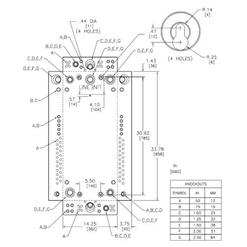 Main product image of Homeline 30 Space, 60 Circuit Convertible Load Center w/ Main Lugs, PoN w/ Ground Bar, 1 Phase, 120/240V (225A)