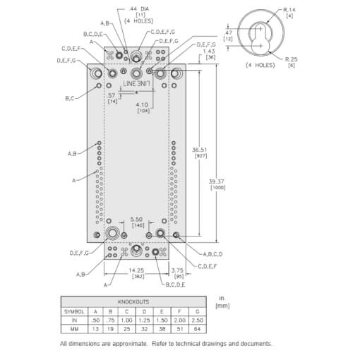 Main product image of Homeline 40 Space, 80 Circuit Convertible Load Center w/ Main Lugs, PoN w/ Ground Bar, 1 Phase, 120/240V (225A)