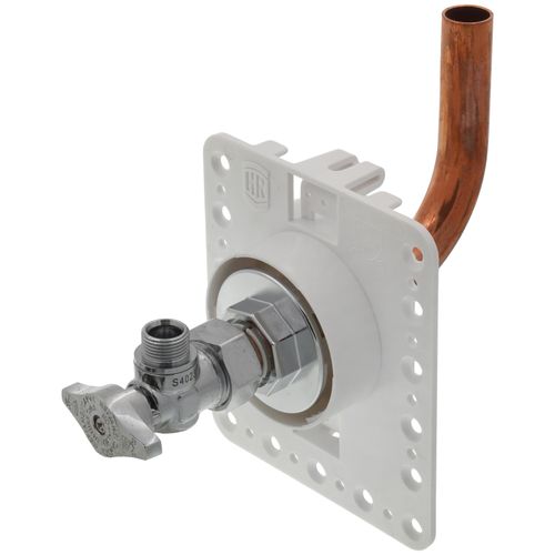 Main product image of 1/2" Copper x 3/8" Compression Fixture Outlet Box Assembly with 1/4 Turn Angle Supply Valve