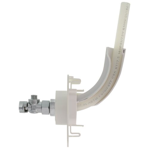 Main product image of 1/2" PEX-A x 1/4" Compression Fixture Outlet Box Assembly with 1/4 Turn Angle Supply Valve