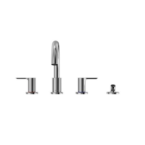 Main product image of TBS01202U#CP LB Two Handle Deck Mount Roman Tub Filler Trim w/ Handshower (Polished Chrome)