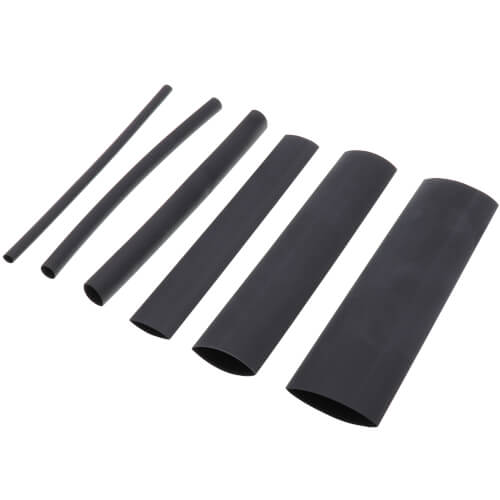 Main product image of 3/16" - 1" Thin-Wall Heat Shrinkable Black Tubing Assortment w/ Plastic Storage Case