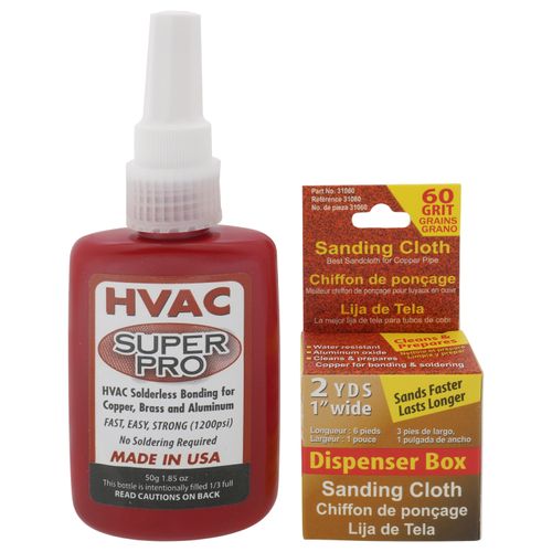 Main product image of HVAC SuperPro Solderless Bonding Kit for Copper, Brass & Aluminum (50 g. Bottle), 32098
