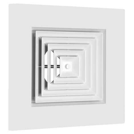 Main product image of 4-Way Bordered Supply Grille w/ Pre-Molded 12" Boot (2' x 2')