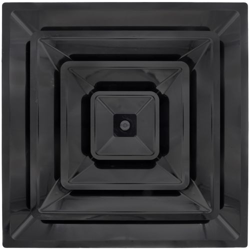 Main product image of 3-Cone Black Supply Grille w/ Pre-Molded 10" Boot & Insulated Back (2' x 2')