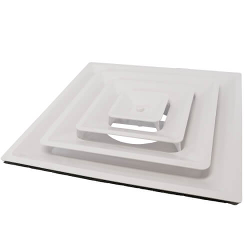 Main product image of 3-Cone Supply Grille w/ Pre-Molded 10" Boot & Insulated Back (2' x 2')