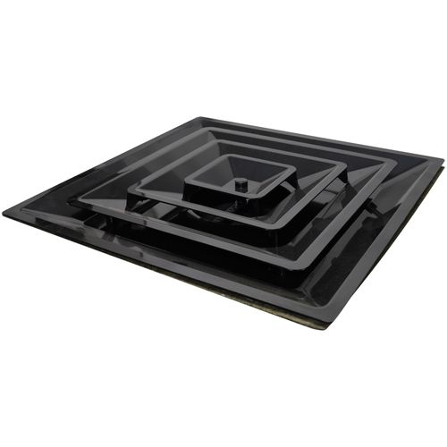 Main product image of 3-Cone Black Supply Grille w/ Pre-Molded 8" Boot & Insulated Back (2' x 2')