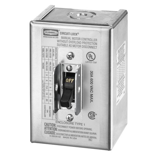 Main product image of Circuit-Lock. NEMA 1 Enclosure Toggle Switch Disconnect, 3-Pole, 30A, HBL1379