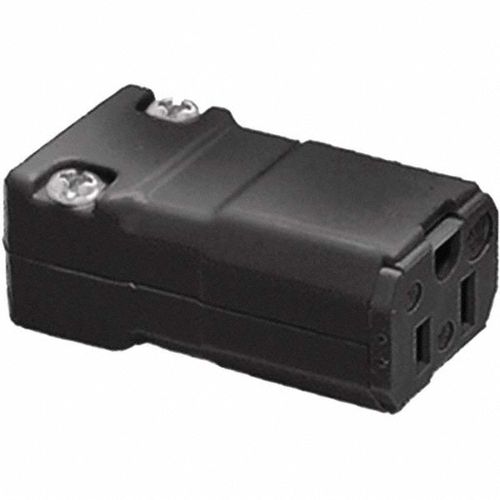 Main product image of 2P 3 Wire 15A Industrial Straight Blade Connector, 5-15R, 125 VAC, Black, HBL5969VBLK