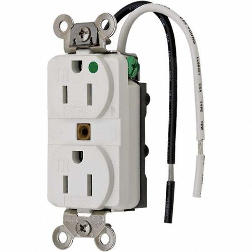 Main product image of Straight Blade Duplex Receptacle, NEMA 5-15R, 15A, Grounded, HBL8200SGWA