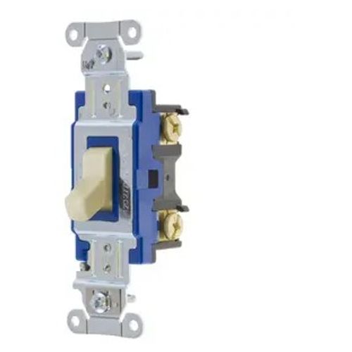 Main product image of General Purpose AC Toggle Switch, 1-Pole, 15A 120/277V AC, Back and Side Wired (Ivory), 1201I