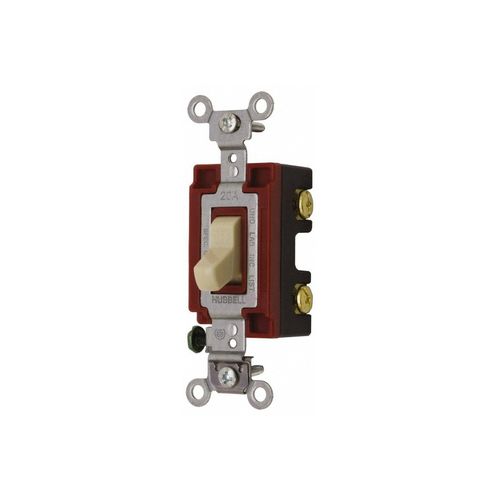 Main product image of 2 Pole 120 to 277 VAC 20 Amp Industrial Grade Toggle Wall Switch Ivory, 1222I