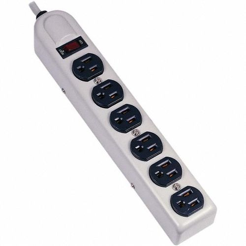 Main product image of 6 Outlets, 15A, 125v Power Outlet Strip, Direct Plug-In, 15' Cord, HBL6MPS15