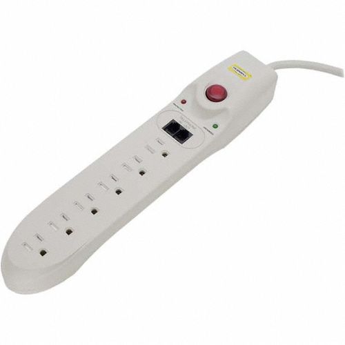 Main product image of 6 Outlets, 15A, 125v Surge Power Outlet Strip, Direct Plug-In, 6' Cord, Telephone/Fax Plugs, HBL6PS1050MA