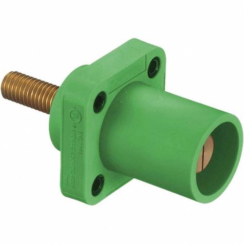 Main product image of Single Pole Male Connector, Threaded Stud, 400A, 250 VDC/600 VAC, AWG 4, Green, HBLMRSGN