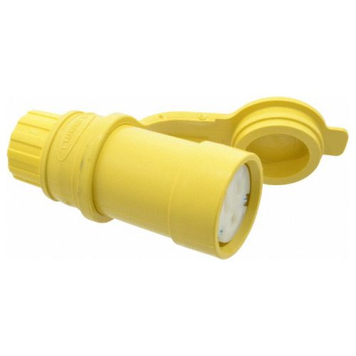 Main product image of 2P 3 Wire 15A Commercial Straight Blade Connector, Water Tight, 5-15R, 125 VAC, Yellow, HBL15W47