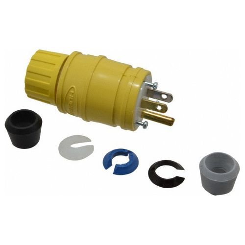 Main product image of 2P 3 Wire 15A Commercial Straight Blade Plug, 5-15P, 125 VAC, Yellow, HBL14W47
