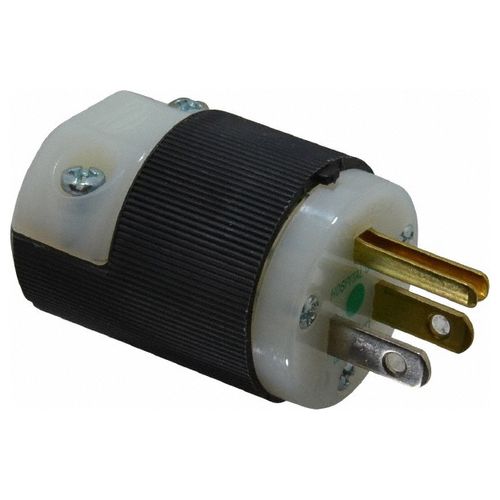 Main product image of 2P 3 Wire 15A Straight Blade Plug Hospital, 5-15P, 125 VAC, Black & White, HBL8215C