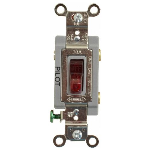 Main product image of 1 Pole, 120 VAC, 20 Amp, Residential Grade Toggle Wall Switch, Red, HBL1221PL