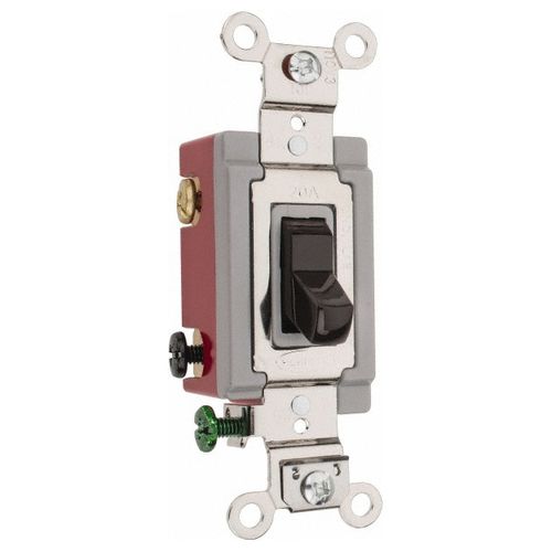Main product image of 4 Pole, 120 to 277 VAC, 20 Amp, Industrial Grade Toggle Four Way Switch, Brown, HBL1224