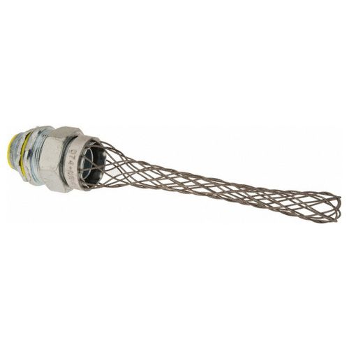 3/4" MNPT 0.54 to 0.74" Steel Liquid Tight Straight Strain Relief Cord Grip, 74093513